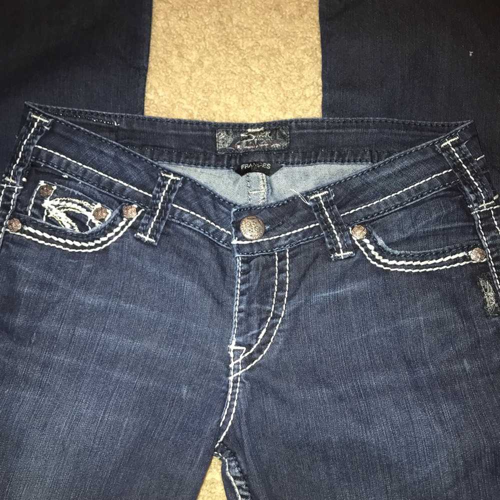 silver jeans